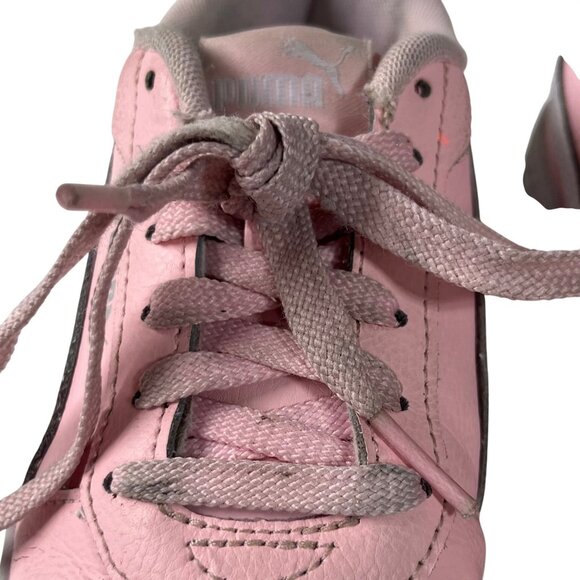 Puma Sneakers Girls Size 4.5 Pink White Casual Lace-Up Shoes - Picture 5 of 11
